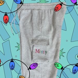 BETTER TOGETHER MERRY CHRISTMAS sweatpants women’s joggers size Large
